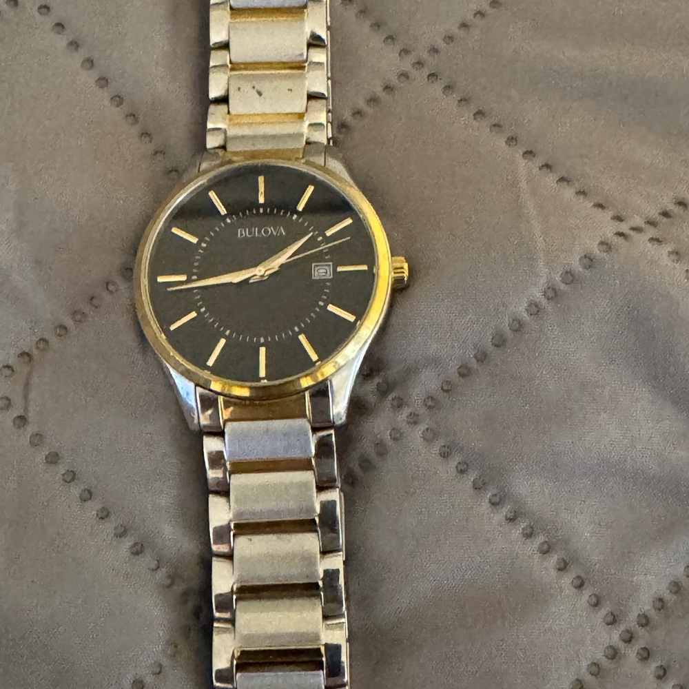Bulova Two-Tone Gold and Black Watch